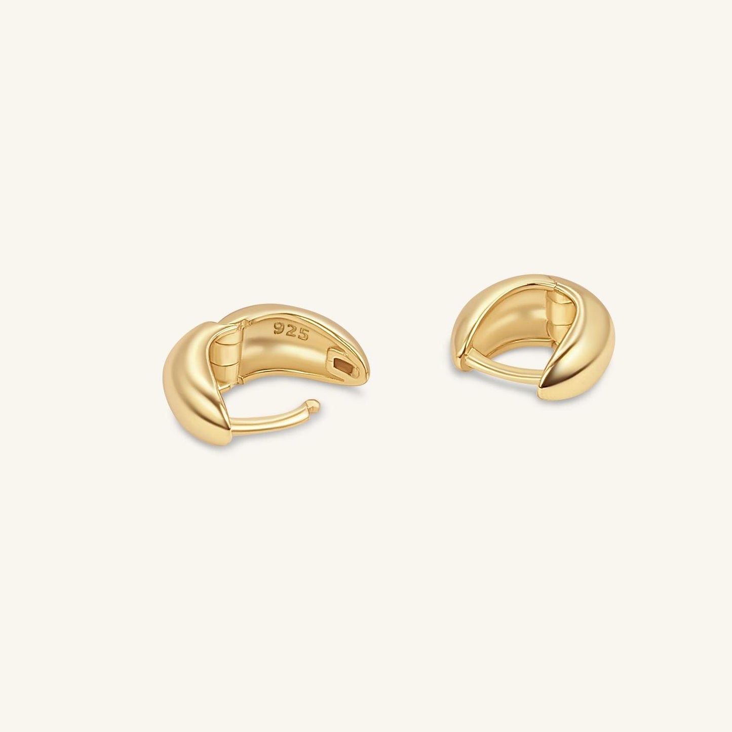 Tiny Dome Huggie Earrings - Gold Vermeil