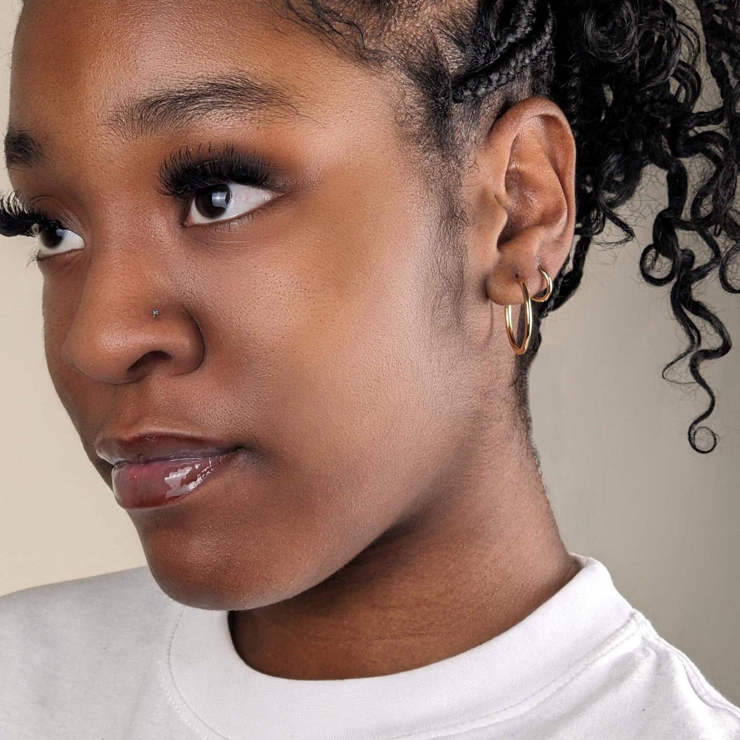 Thin Endless Hoops - 14k Solid Gold