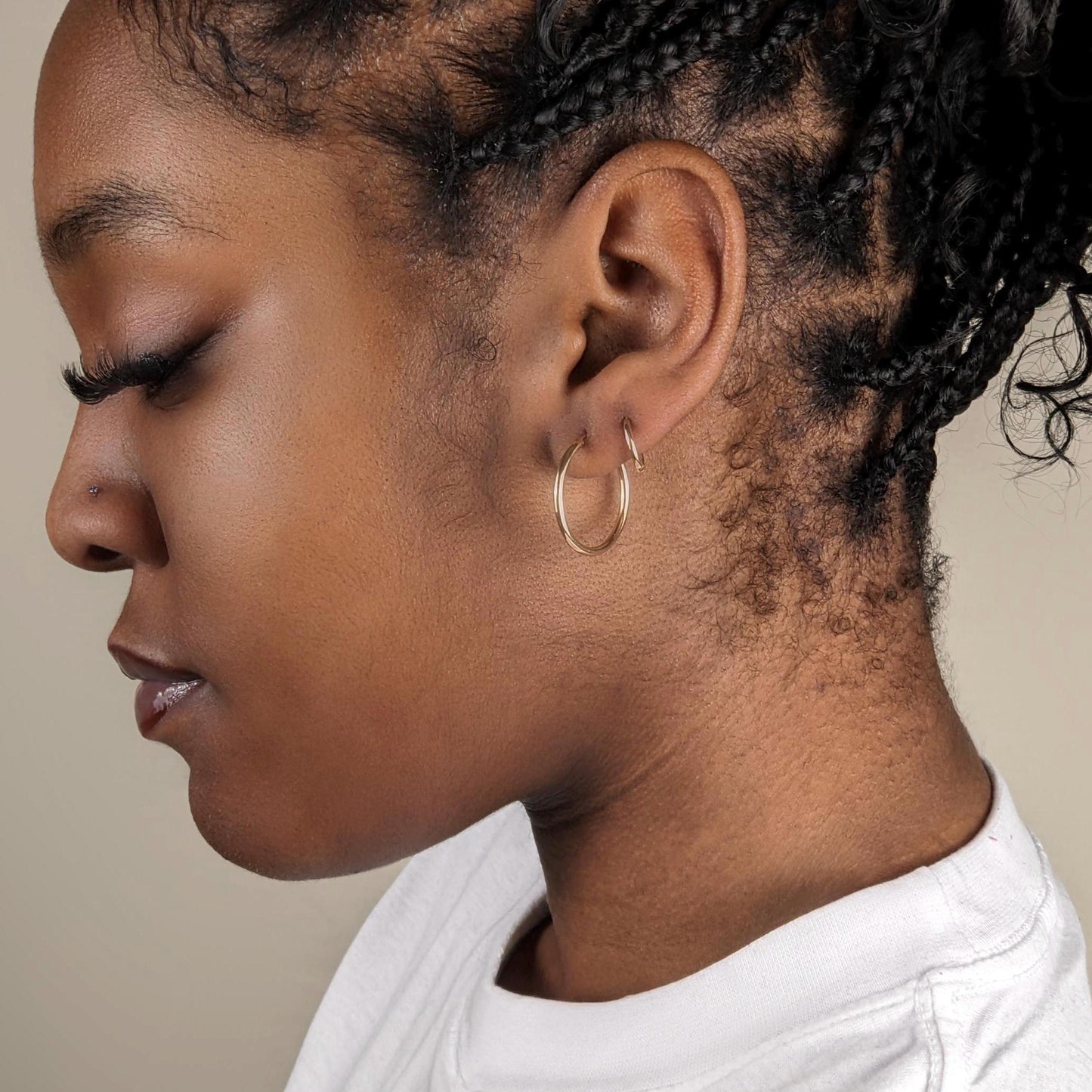 Thin Endless Hoops - 14k Solid Gold