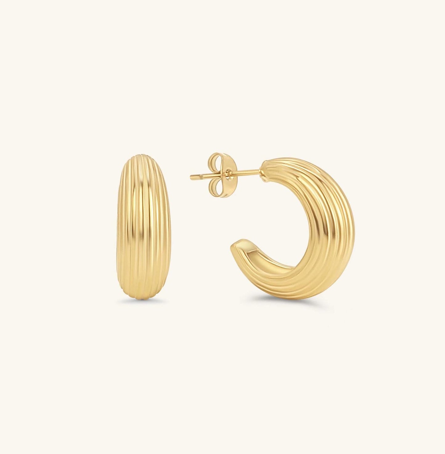 Half Hoop Earrings - 18k Gold Vermeil