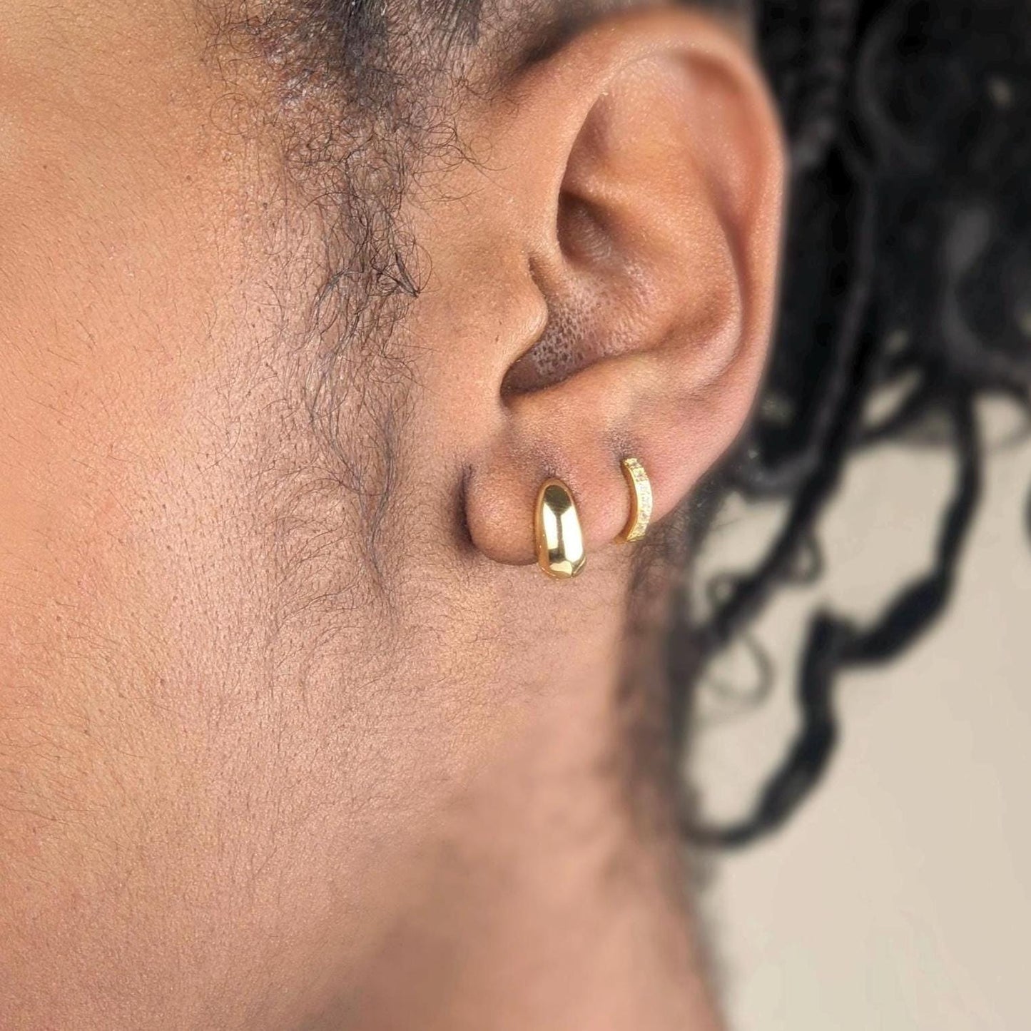 Tiny Dome Huggie Earrings - Gold Vermeil
