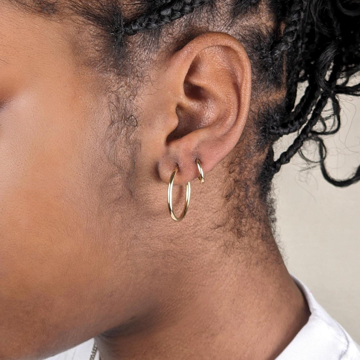 Thin Endless Hoops - 14k Solid Gold