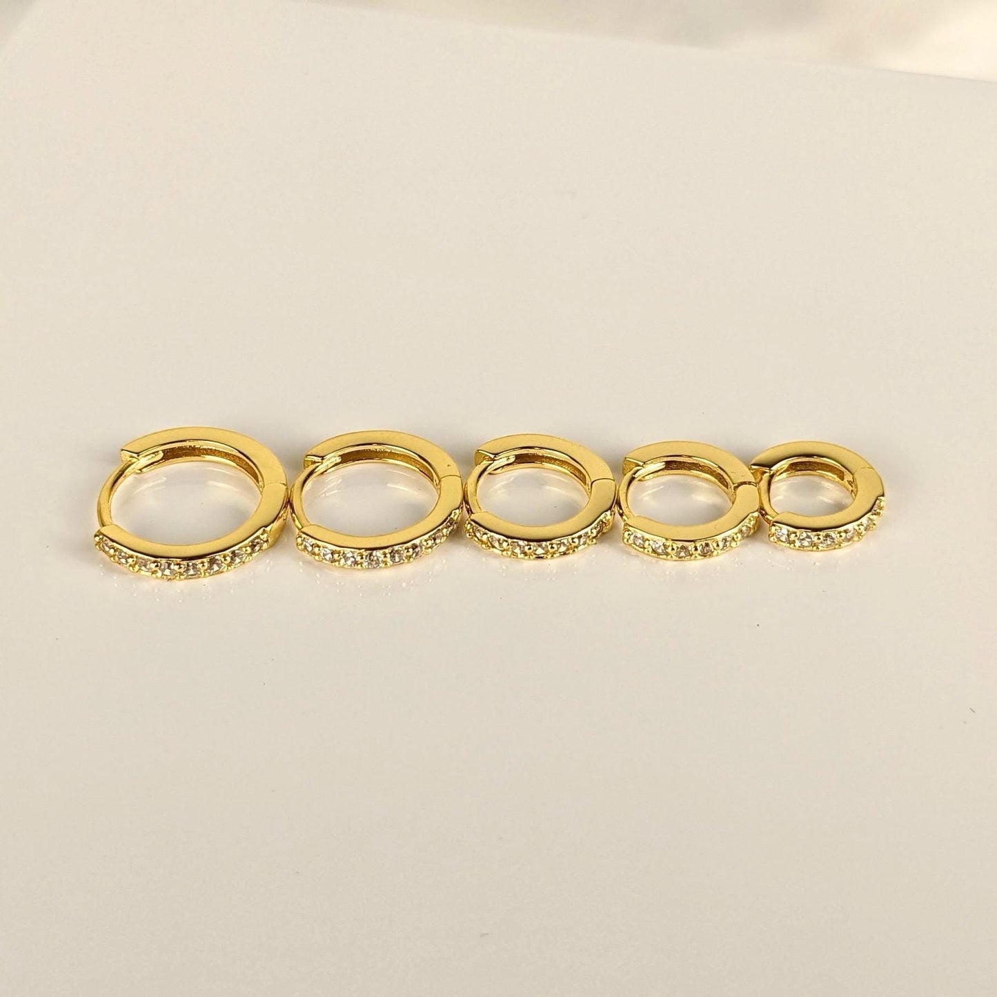 Pave Diamond Huggie Earrings - 18k Gold Vermeil