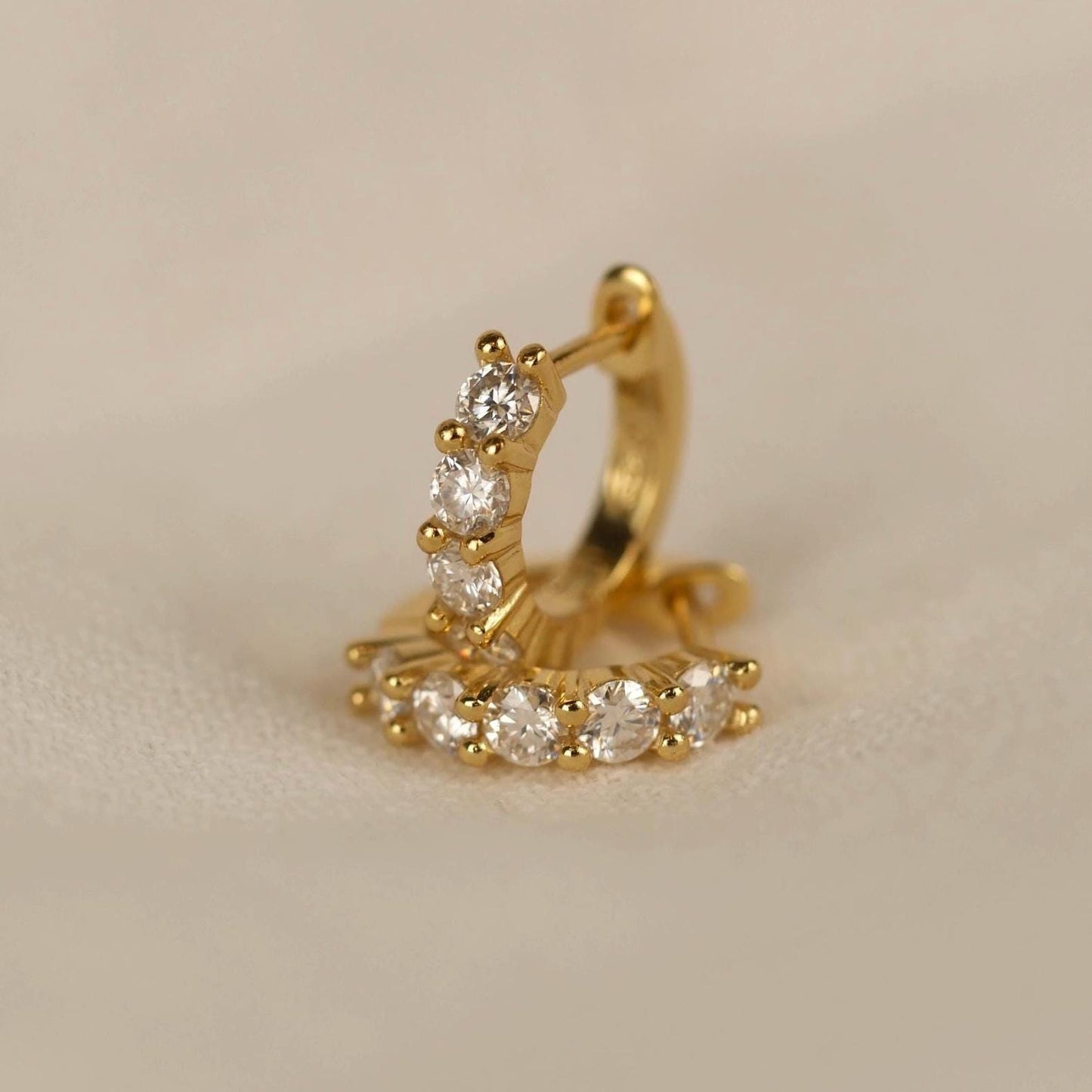 Moissanite Diamond hoops - 18k Gold Vermeil