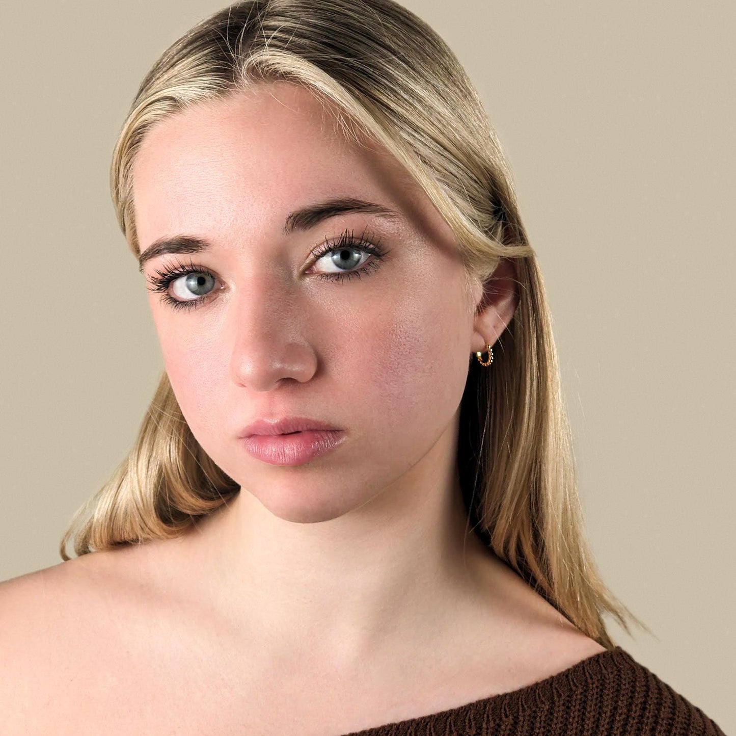 Ball Beaded Huggie Earrings - 18k Gold Vermeil