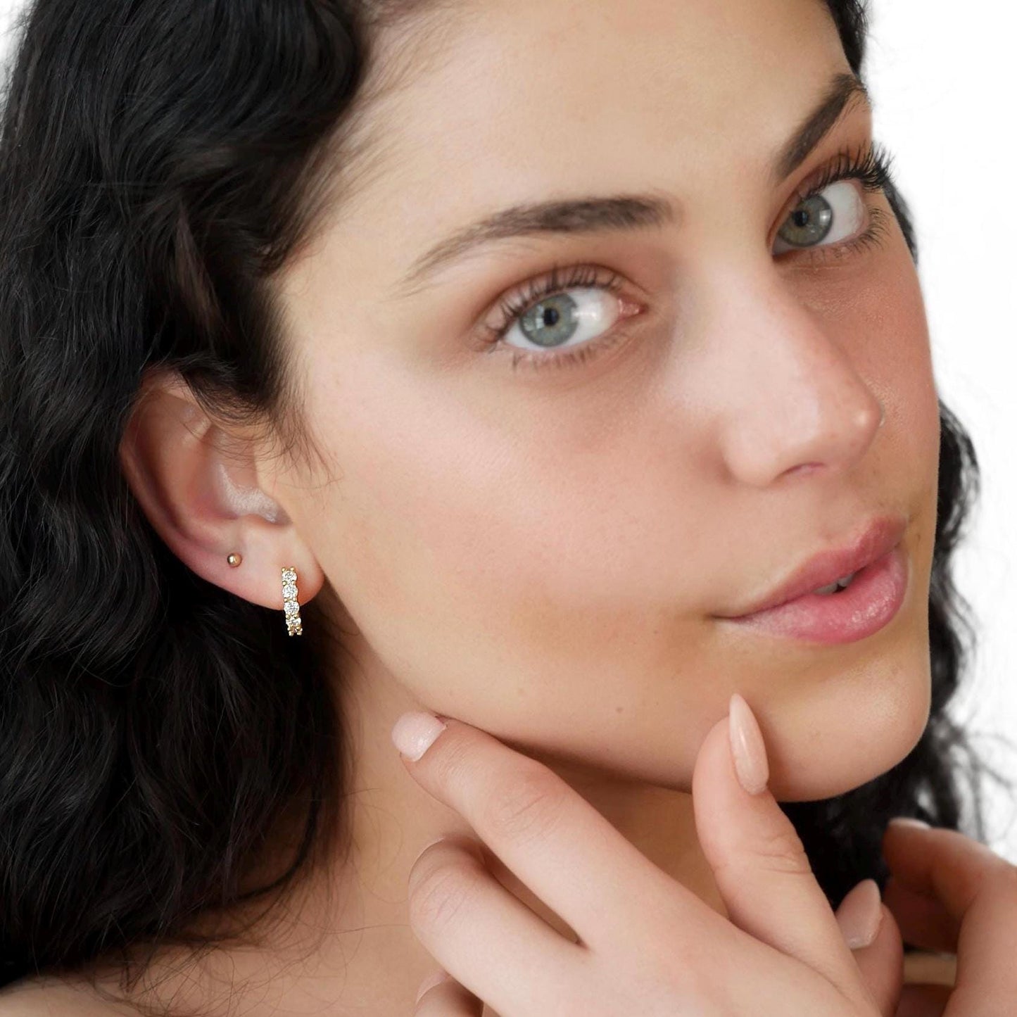 Moissanite Diamond hoops - 18k Gold Vermeil