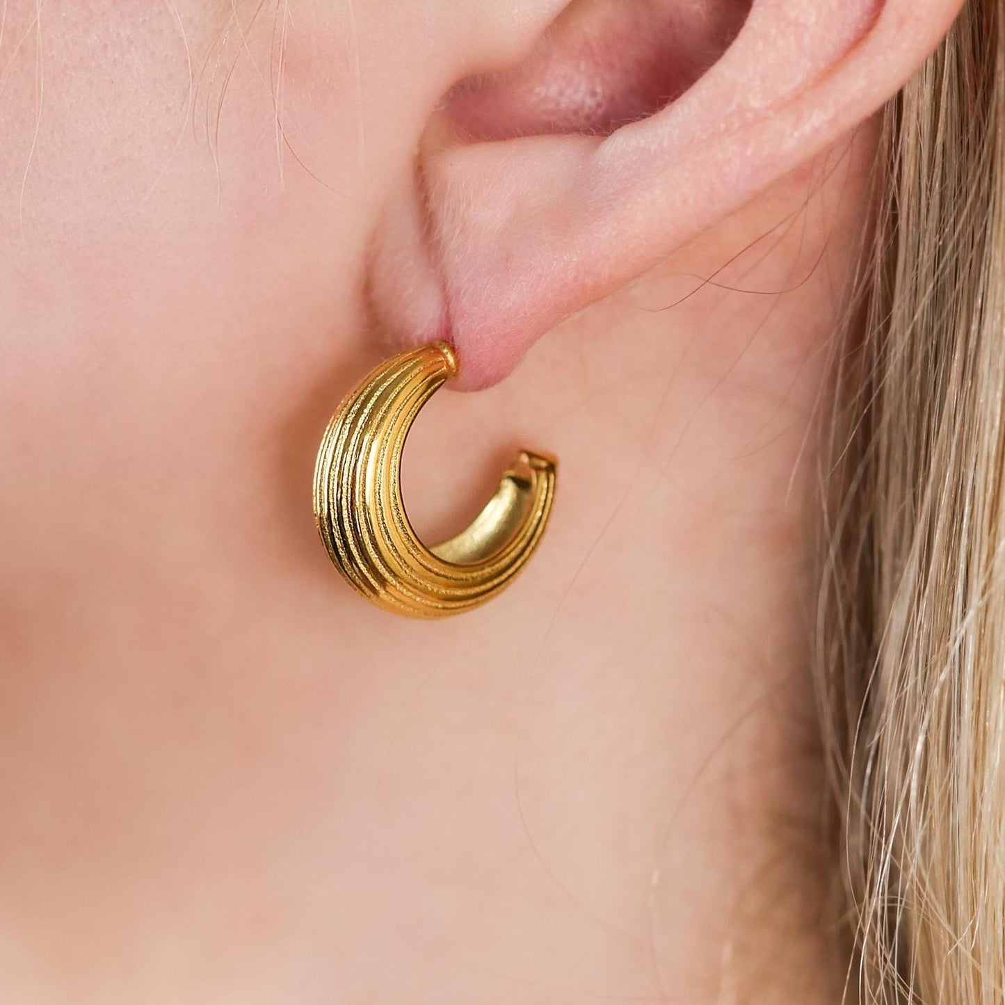 Half Hoop Earrings - 18k Gold Vermeil
