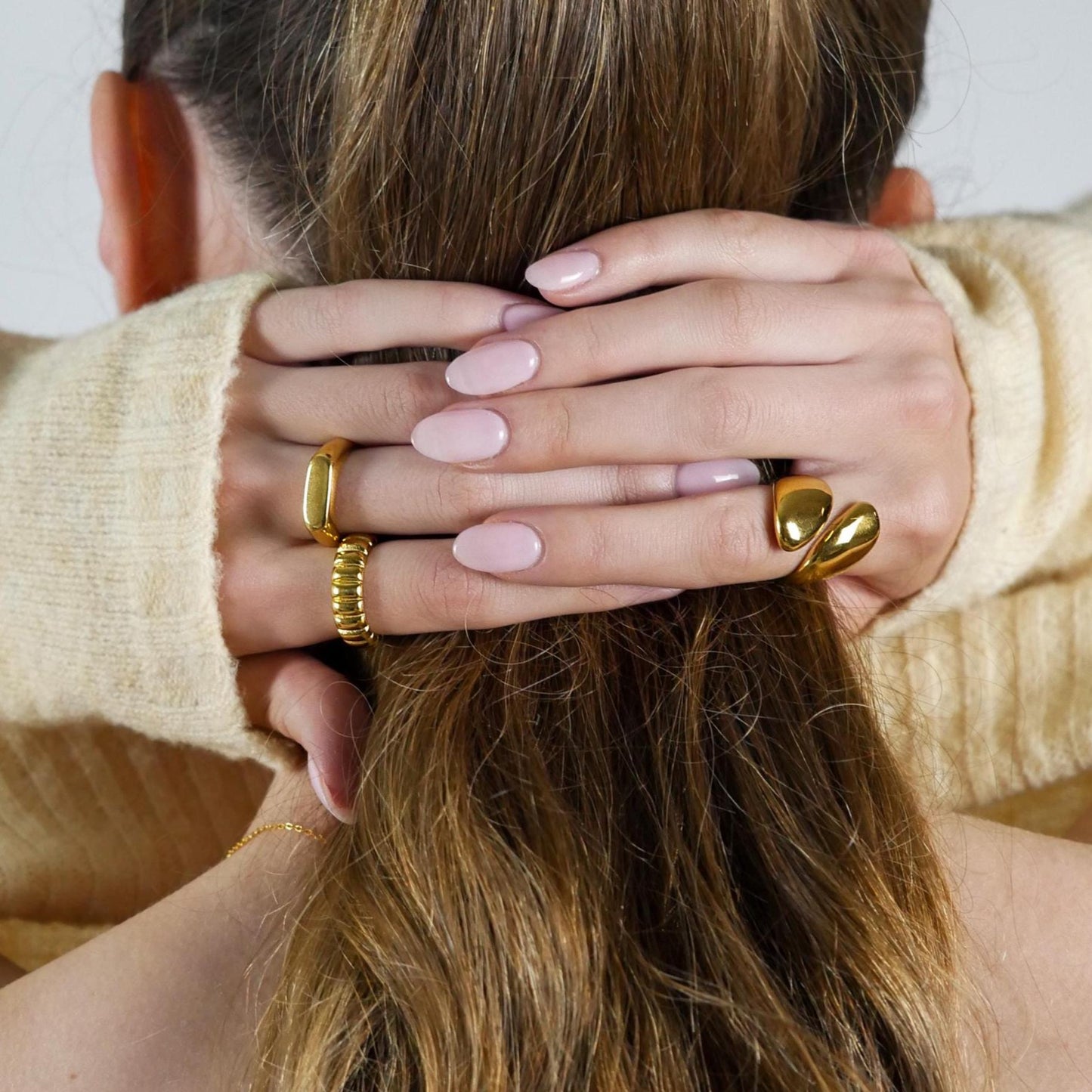 Open Cuff Statement Ring - 18k Gold, Stainless Steel