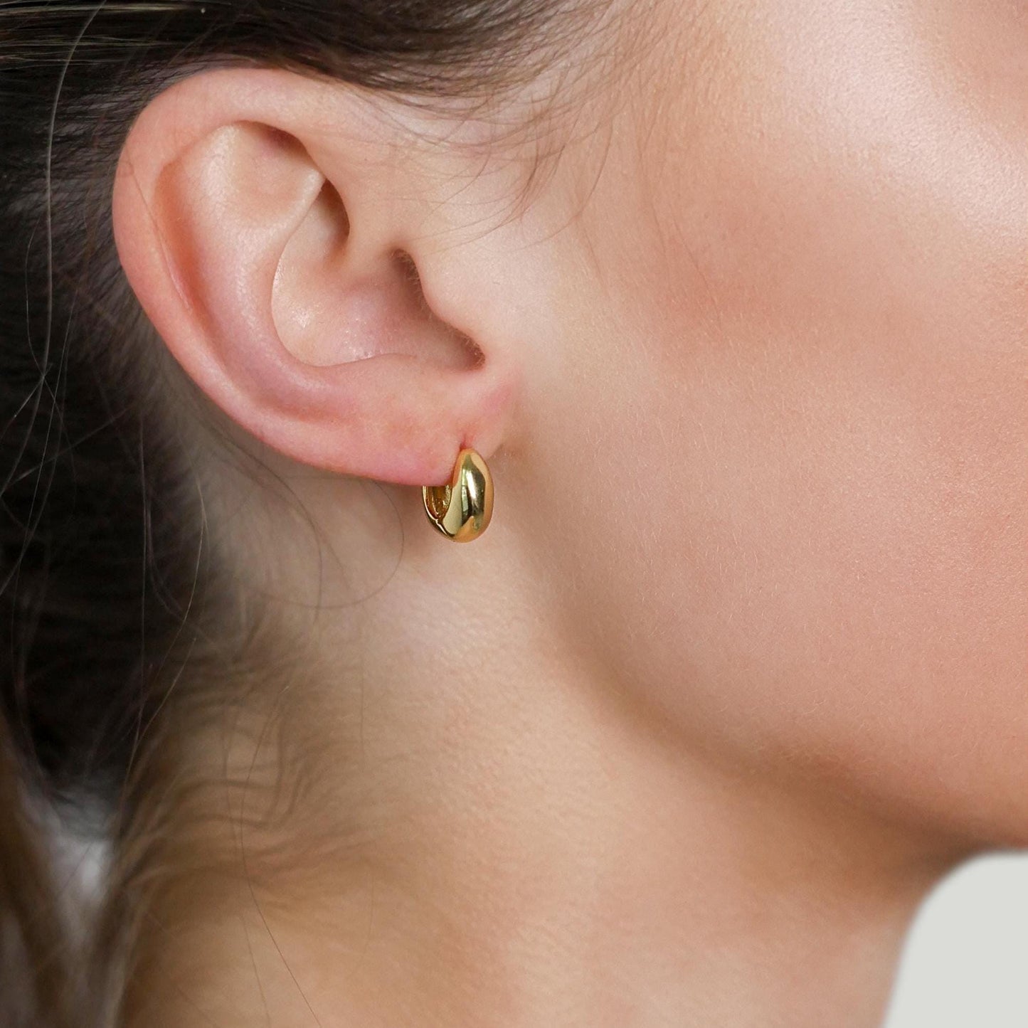 Tiny Dome Huggie Earrings - Gold Vermeil