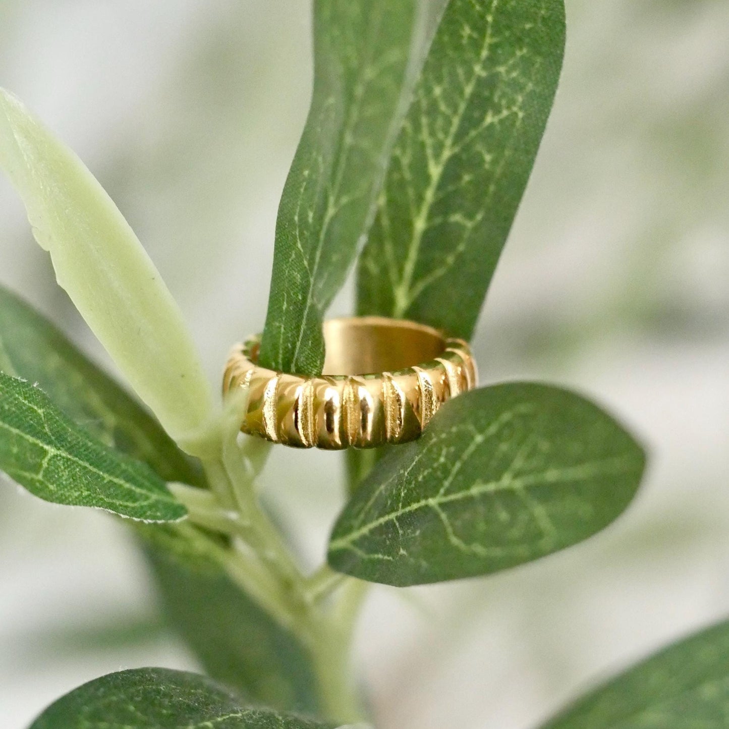 Chunky Bold Bubble Ring - 18k Gold, Stainless Steel