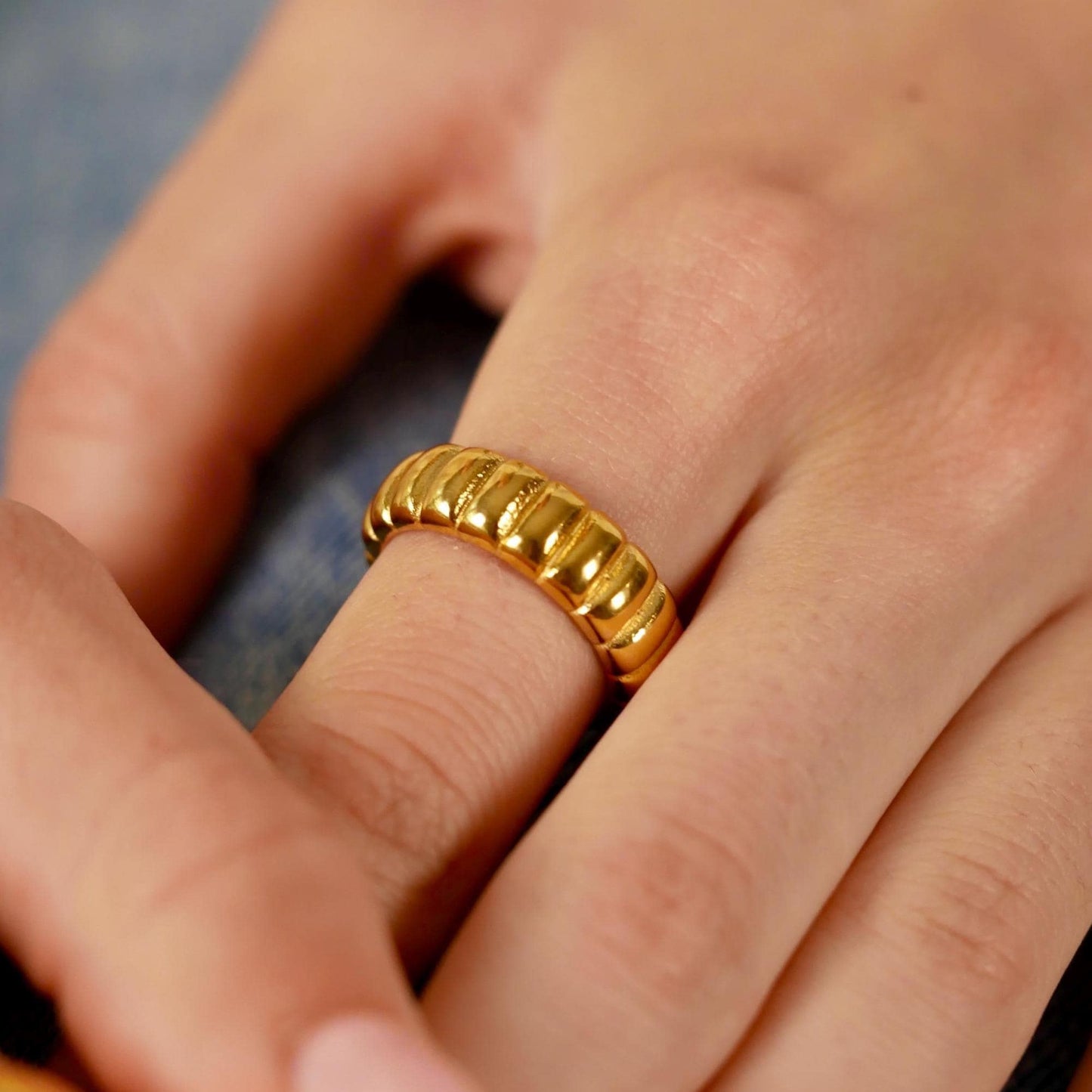 Chunky Bold Bubble Ring - 18k Gold, Stainless Steel