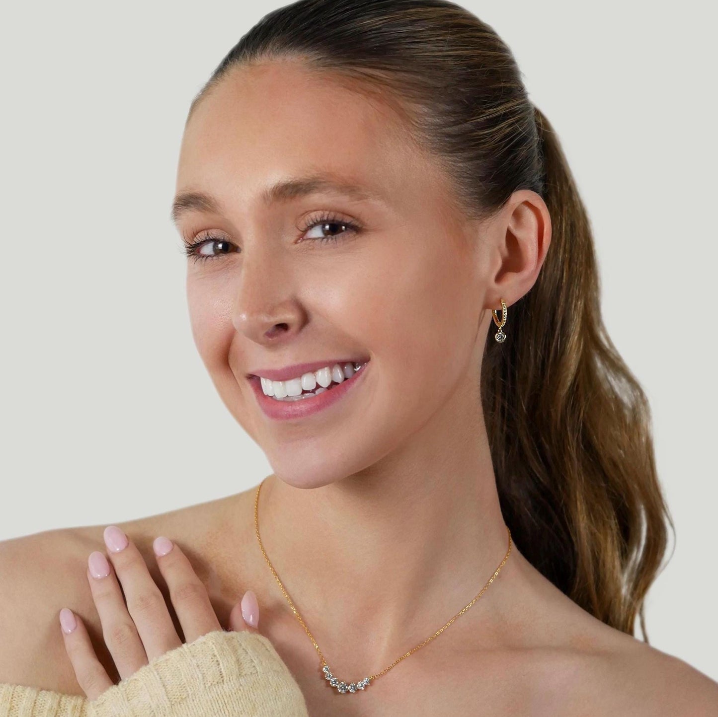 Diamond Solitaire Earrings - Gold Vermeil