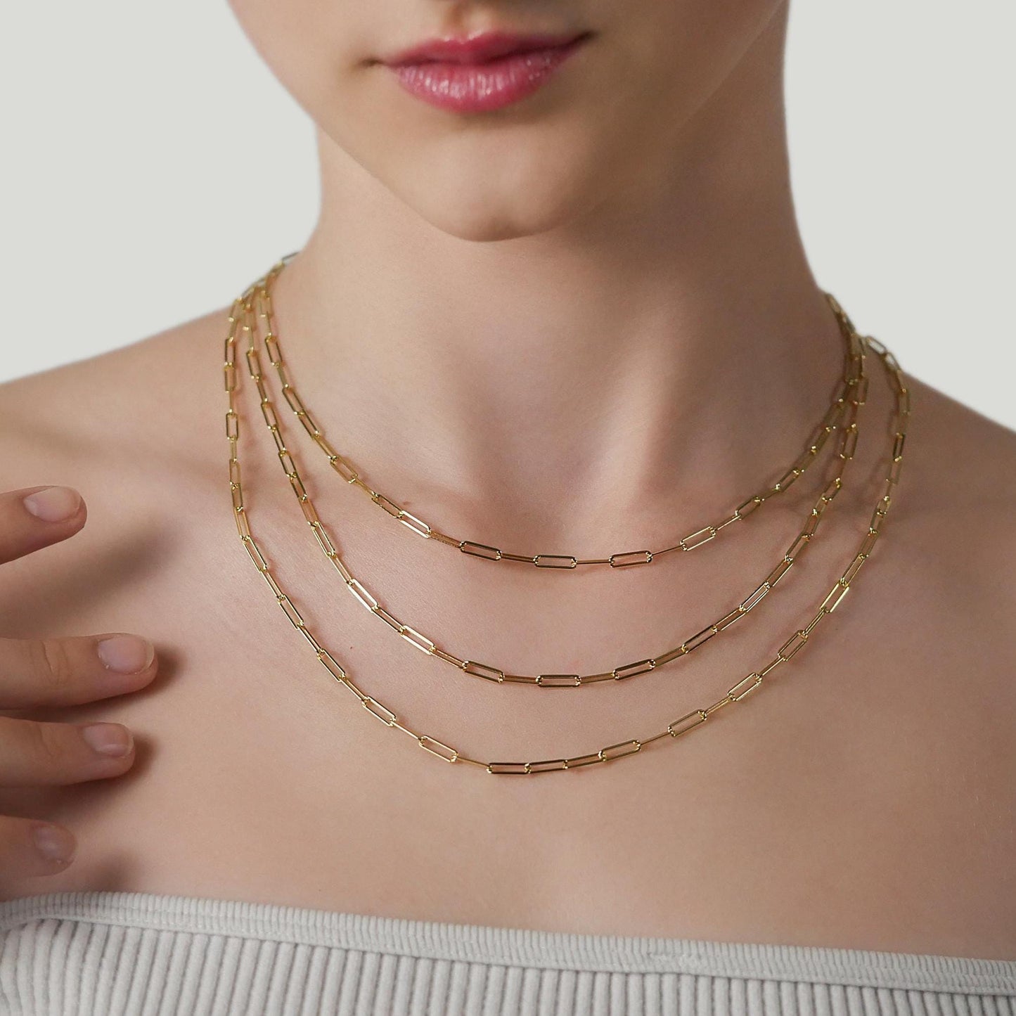 Paperclip Chain Necklace - 14k Gold Vermeil