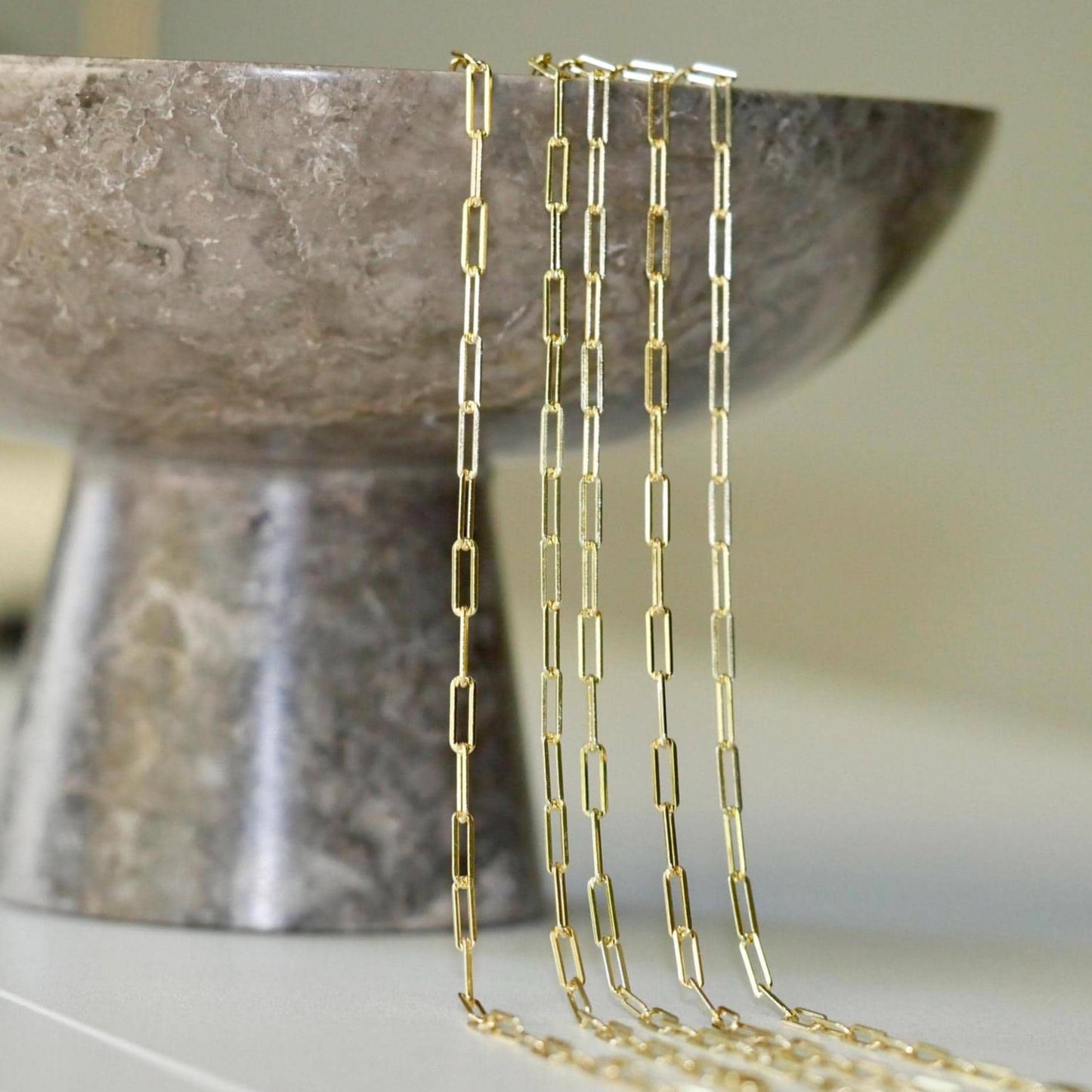 Paperclip Chain Necklace - 14k Gold Vermeil