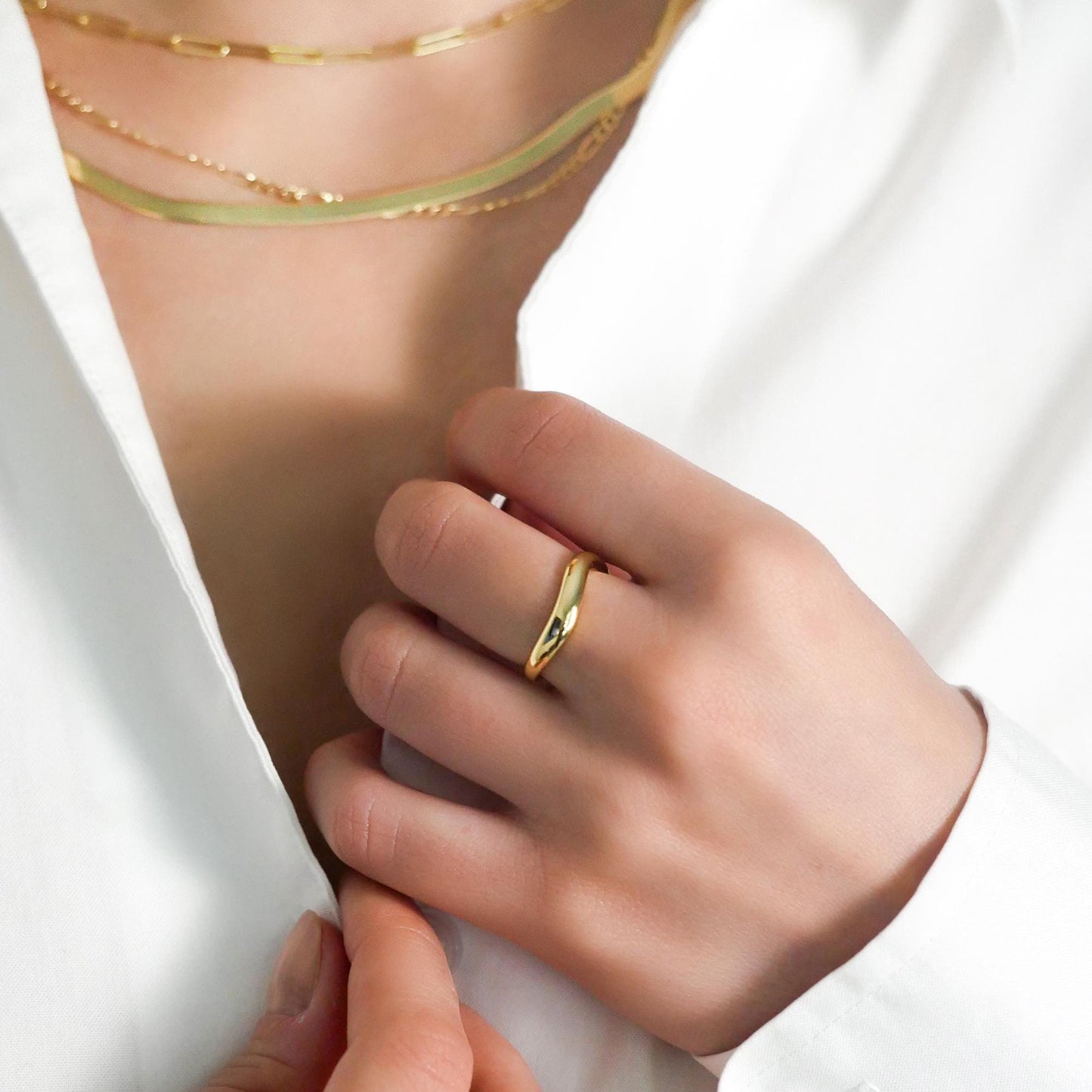 Wave Bold Statement Ring - 14k Solid Gold