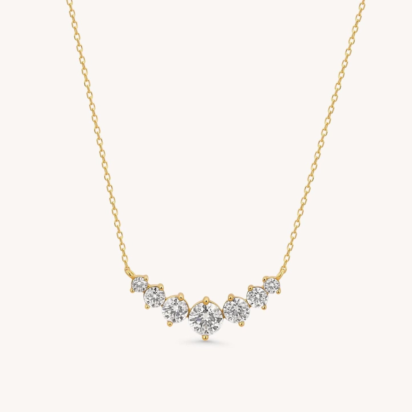 Cluster Moissanite Necklace - 18k Gold Vermeil