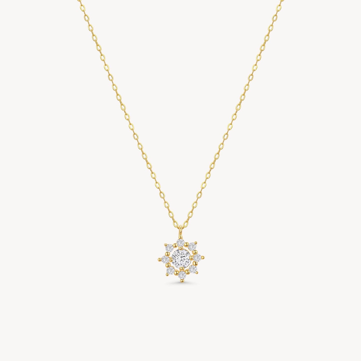 Diamond Moissanite Snowflake Necklace - 18k Gold Vermeil
