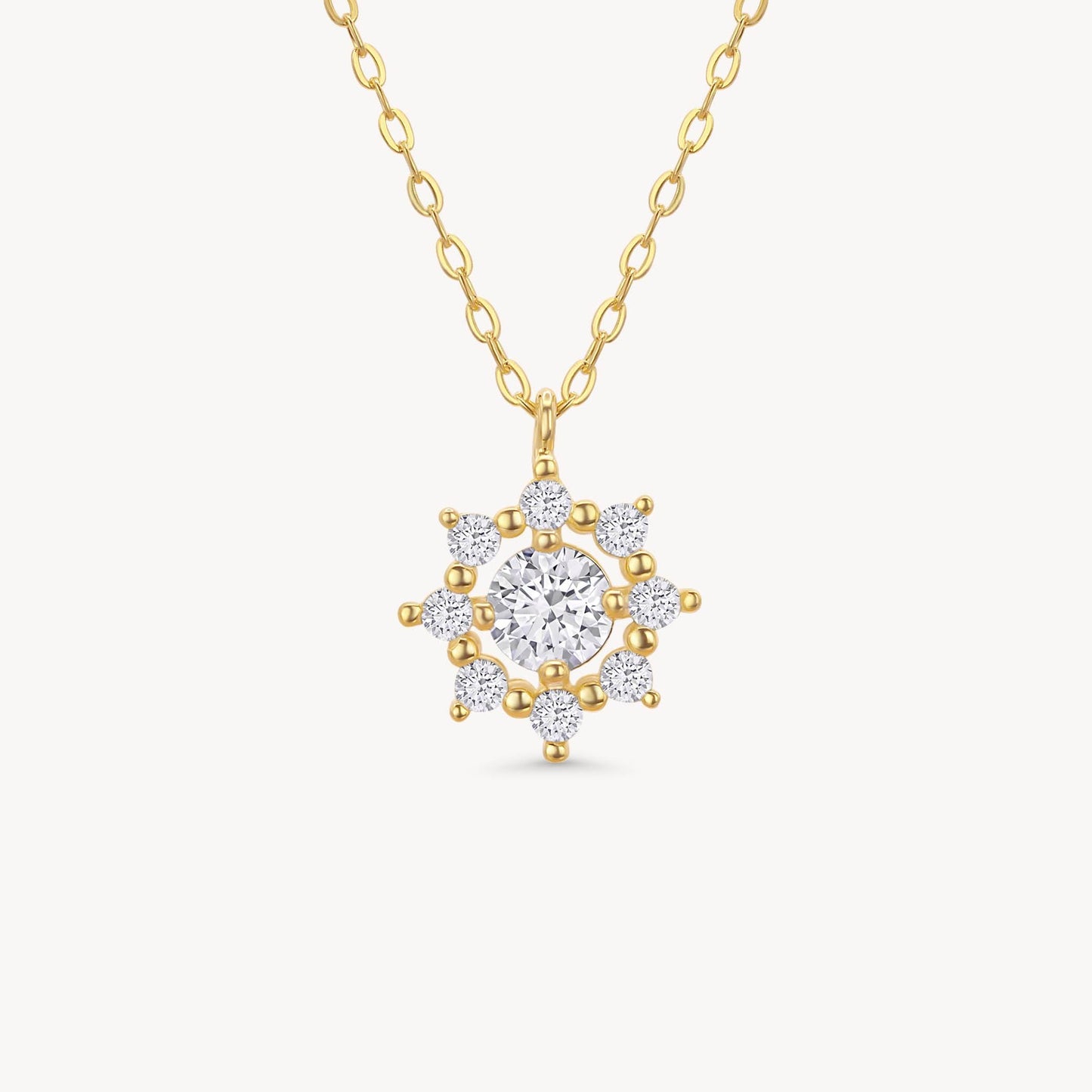 Diamond Moissanite Snowflake Necklace - 18k Gold Vermeil