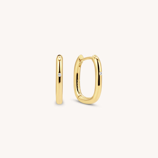 Oval Hoop Earrings - 18k Gold Vermeil