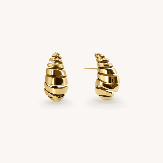 Spiral Dome Earrings - 18k Gold Plated