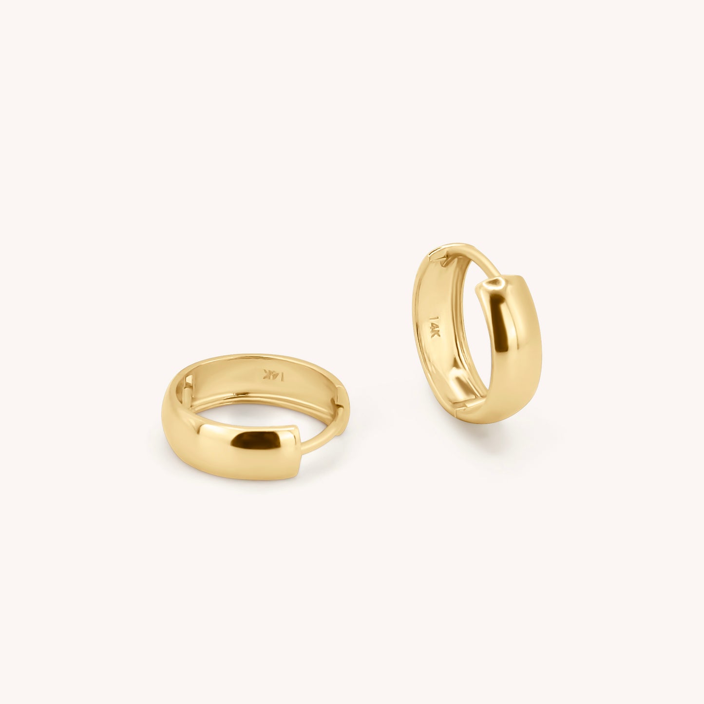 Basic Bold Huggies - 14k Solid Gold