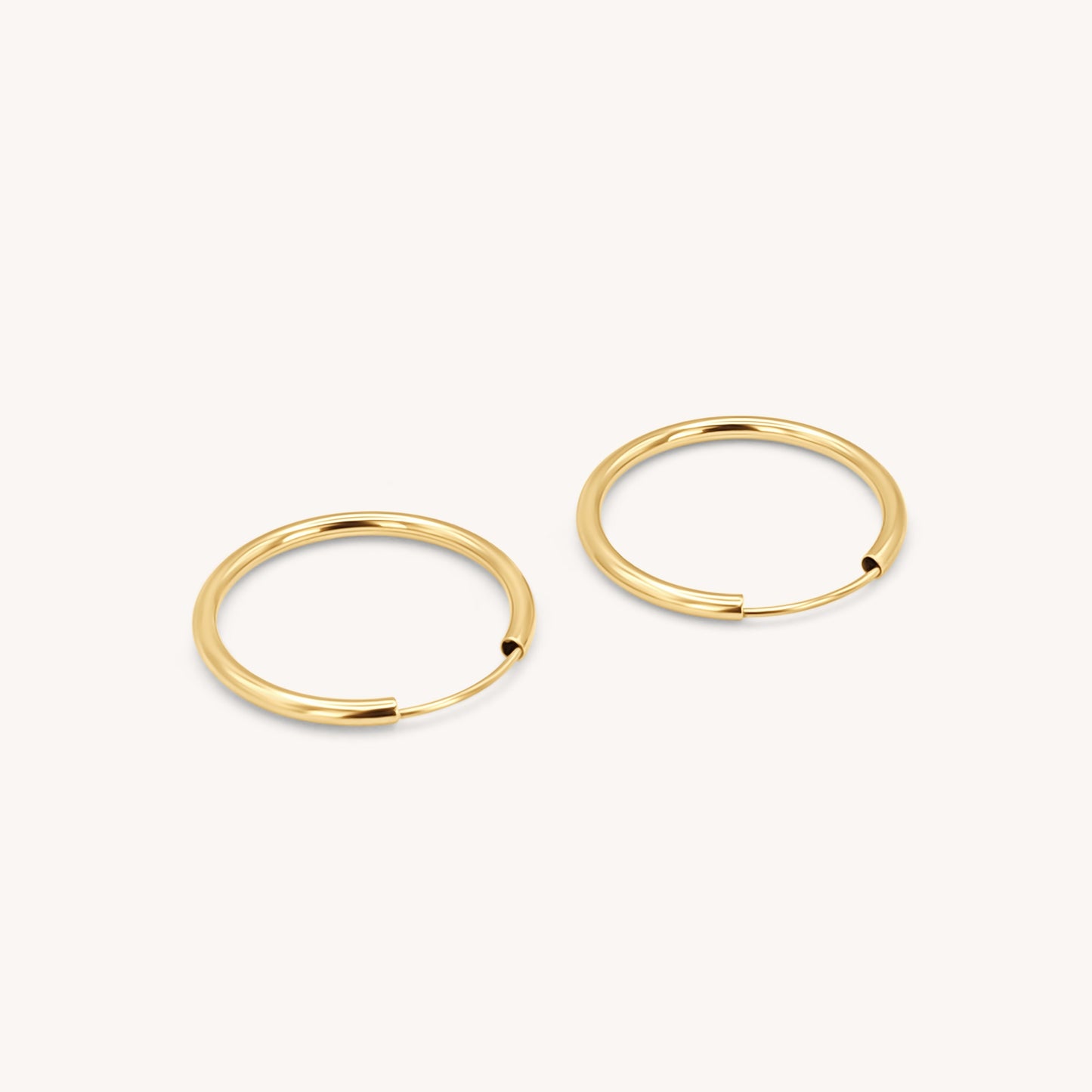 Thin Endless Hoops - 14k Solid Gold