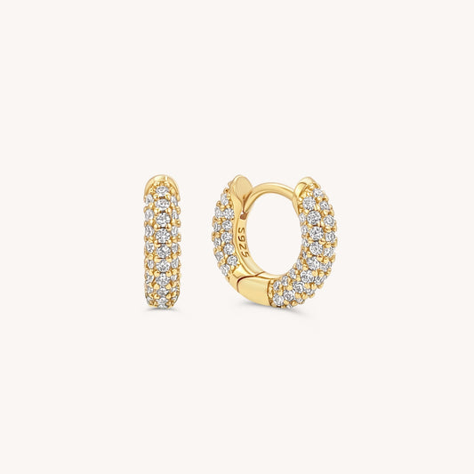 Diamond Pave Hoops - 18K Gold Vermeil