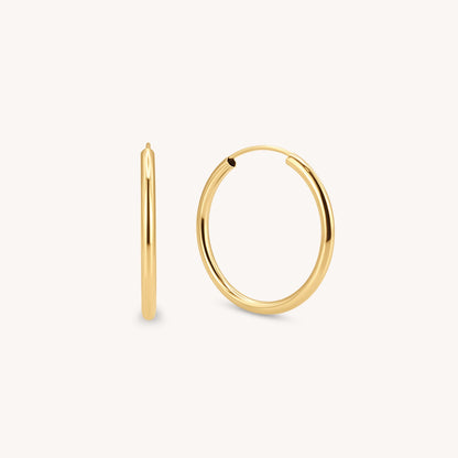 Thin Endless Hoops - 14k Solid Gold