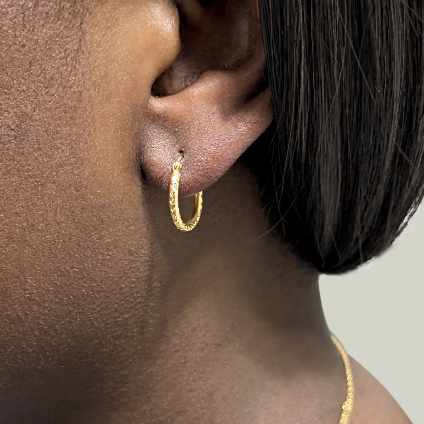 Diamond Cut Hoops - 14k Solid Gold