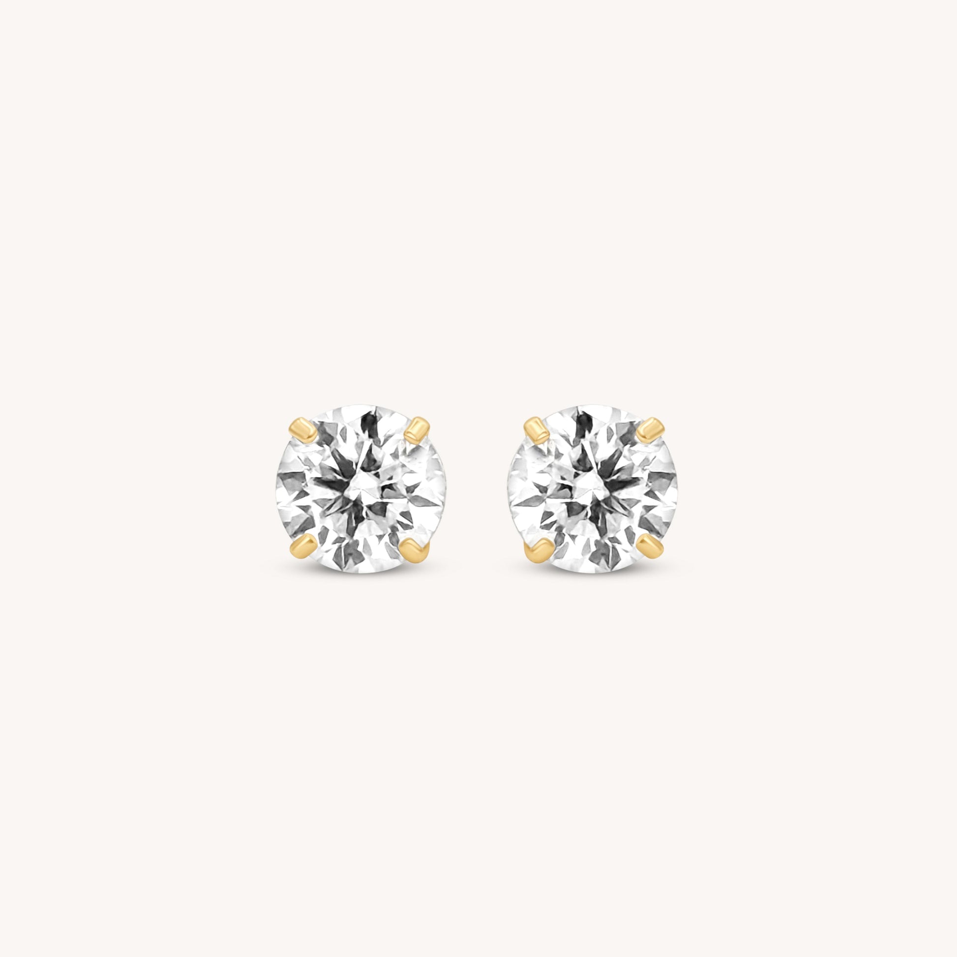 Diamond Moissanite Studs - 14k Solid Gold