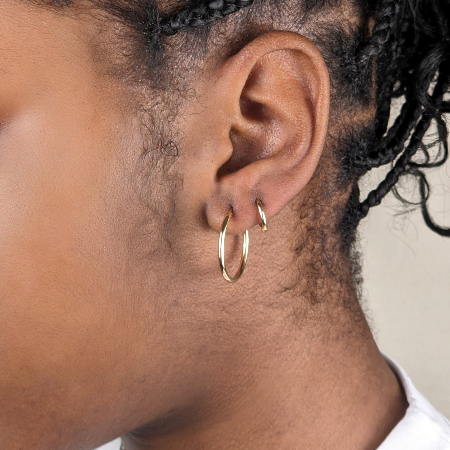 Thin Endless Hoops - 14k Solid Gold