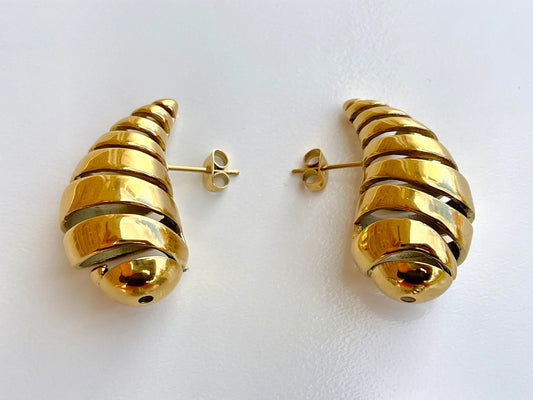 Spiral Dome Earrings - 18k Gold Plated
