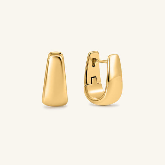 Teardrop Dome Hoop Earrings - 18k Gold Plated