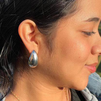 Chunky Tear Drop Earrings - 18k Gold Plated