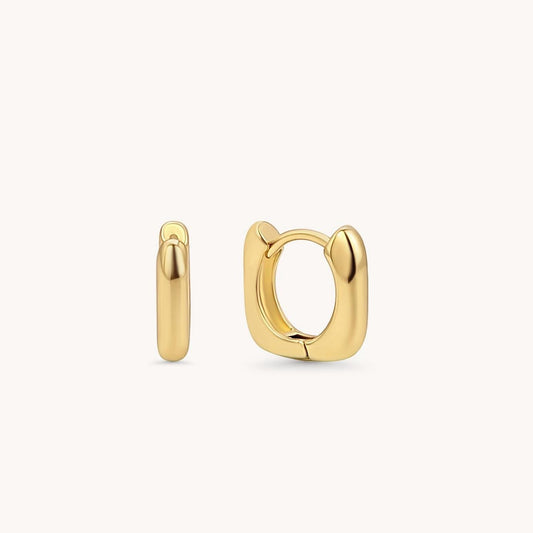 Square Geometric Hoops - 18k Gold