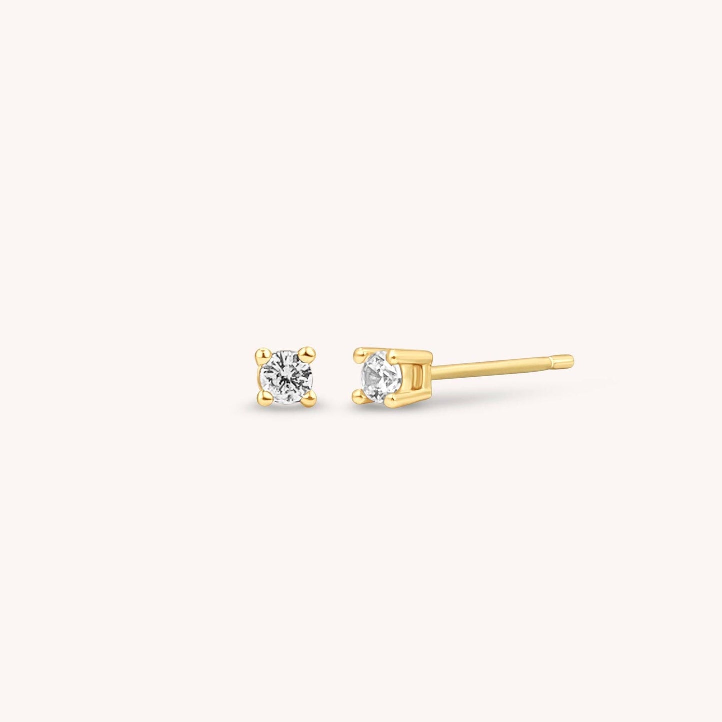 Diamond Stud & Hoop Earring Set - 18k Gold Vermeil