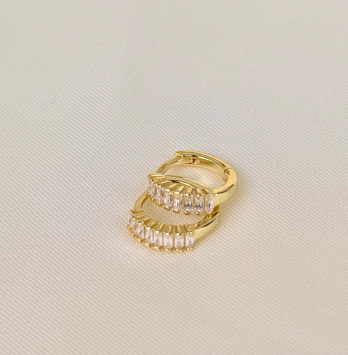 Baguette Huggie Earrings - 18k Gold Vermeil