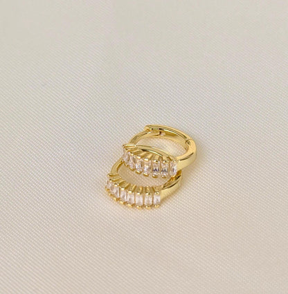 Baguette Huggie Earrings - 18k Gold Vermeil