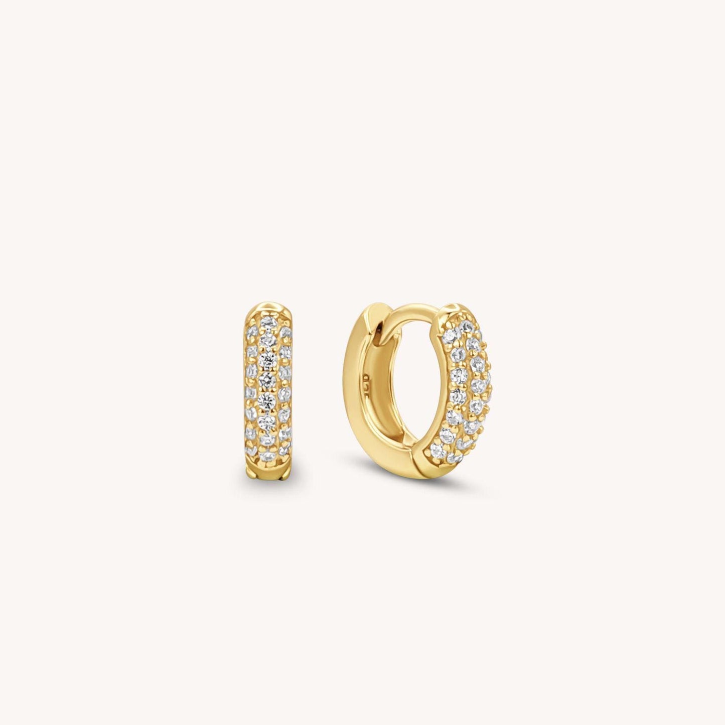Diamond Stud & Hoop Earring Set - 18k Gold Vermeil