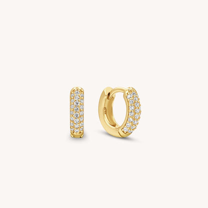 Diamond Stud & Hoop Earring Set - 18k Gold Vermeil