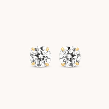Diamond Moissanite Studs - 14k Solid Gold