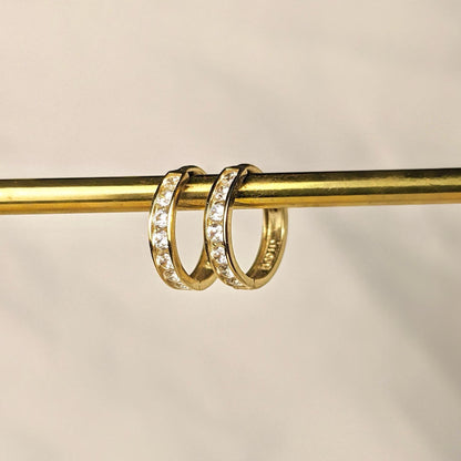 14k yellow gold with cubic zirconia diamonds