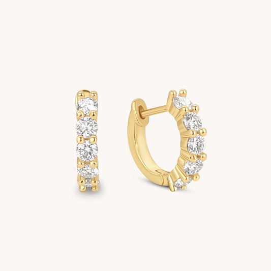 Moissanite Diamond hoops - 18k Gold Vermeil