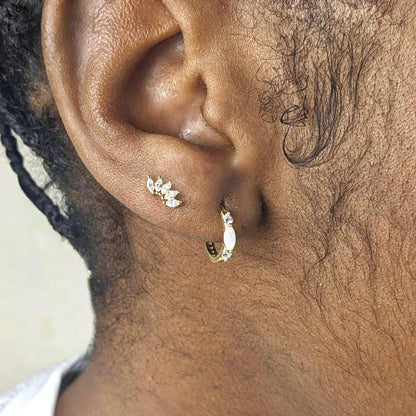Marquise Diamond Stud Earrings - 18k Gold  Vermeil