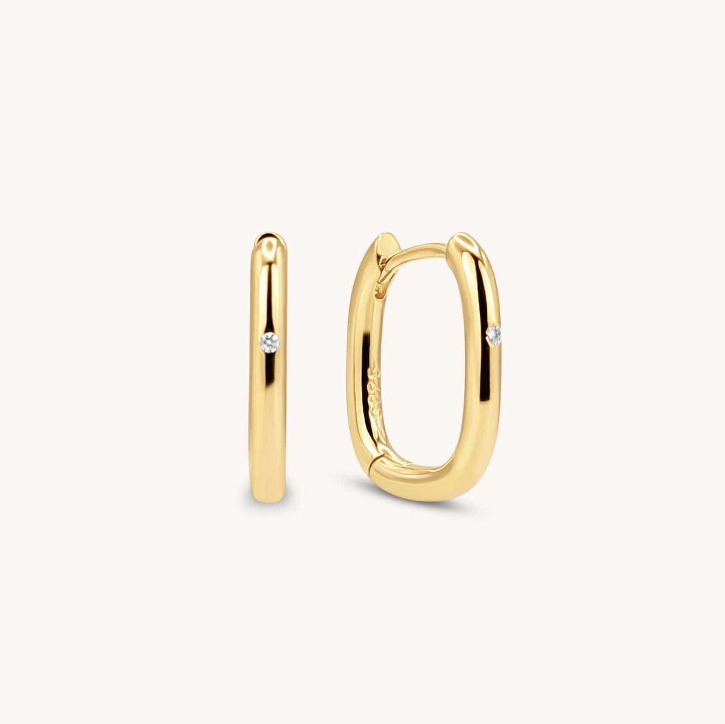 Oval Hoop Earrings - 18k Gold Vermeil