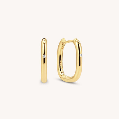 Oval Hoop Earrings - 18k Gold Vermeil