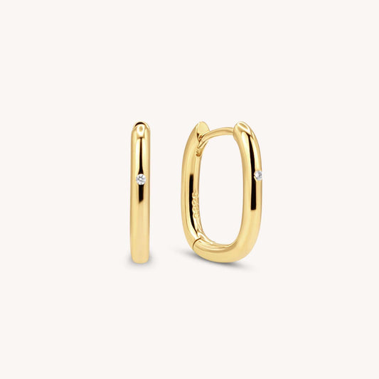 Oval Hoop Earrings - 18k Gold Vermeil