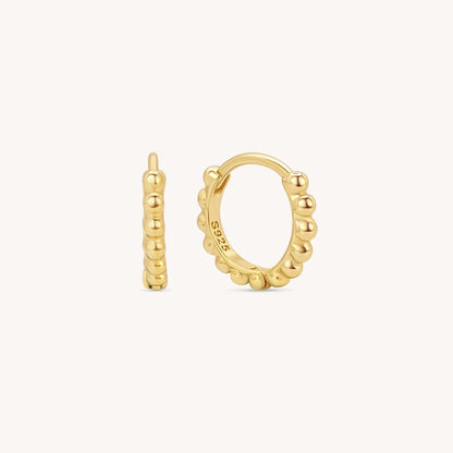 Ball Beaded Huggie Earrings - 18k Gold Vermeil