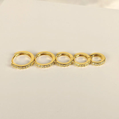 Pave Diamond Huggie Earrings - 18k Gold Vermeil