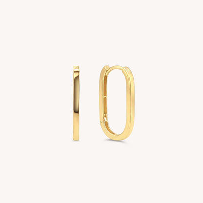 Oval Paperclip Earrings - 14k Solid Gold